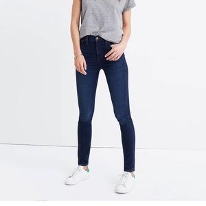 Madewell Blue 10" High-Rise Skinny Jeans in Hayes Wash